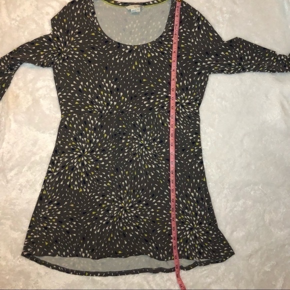Boden Three Quarter Sleeve Gray & Yellow Abstract Print Tunic Size 10 - Picture 12 of 14